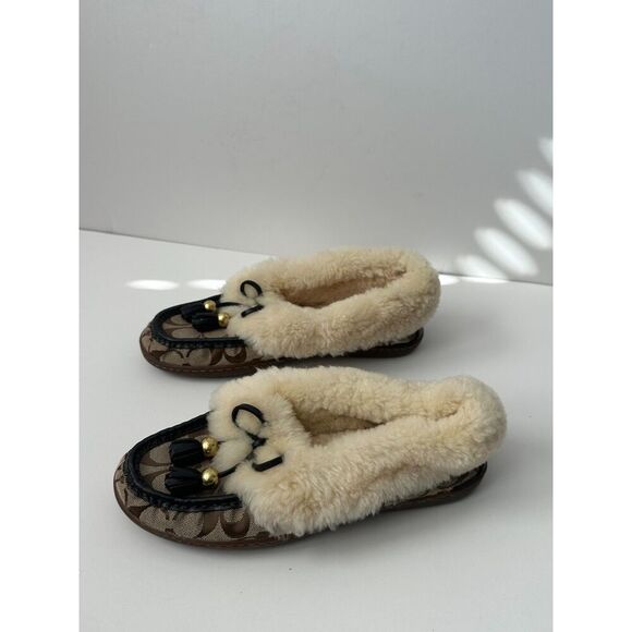 Coach Shearling Moccasin Fiona Size 6.5 - Picture 1 of 4